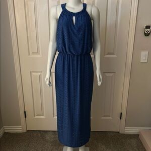 Chico’s Elegant Blue eyelet Sleeveless Dress “nwt” SZ: 1P